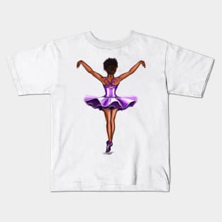 Ballet - African American ballerina 003- brown skin ballerina dancing Kids T-Shirt